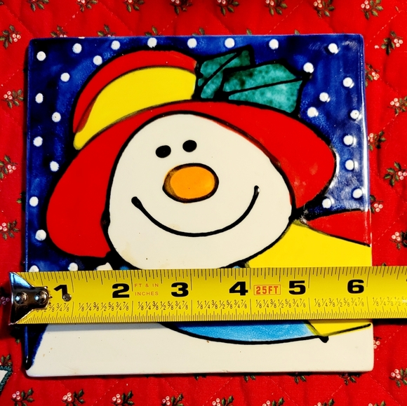 Colorful Snowman Ceramic Tile - Picture 2 of 3